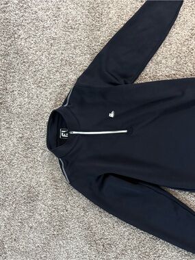 FootJoy Black Half-Zip Golf Pullover with White Accents